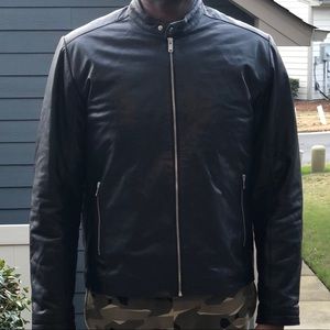 ASOS Leather Motorcycle Jacket - Black - XXL